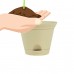 7 Inch Latte Quartz Plastic Self Watering Flare Flower Pot or Garden Planter   